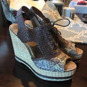 Sam Edelman Tinley Snakeskin Wedges